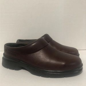 Womens Carolina Shoe Slip-Resist Steel Toe Clogs size 7 M Brown Leather Euc